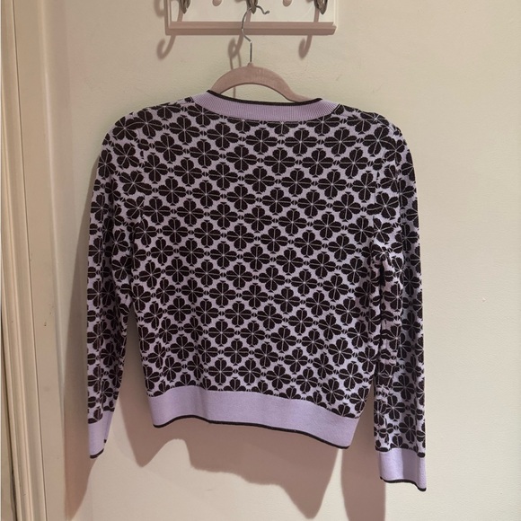 Kate Spade Spade Flower fitted Cardigan Sweater Madeline purple Size Small - Picture 2 of 10